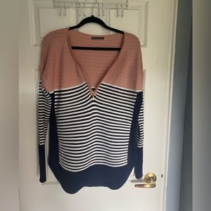 Suzy Sheer Half Zip Sweater